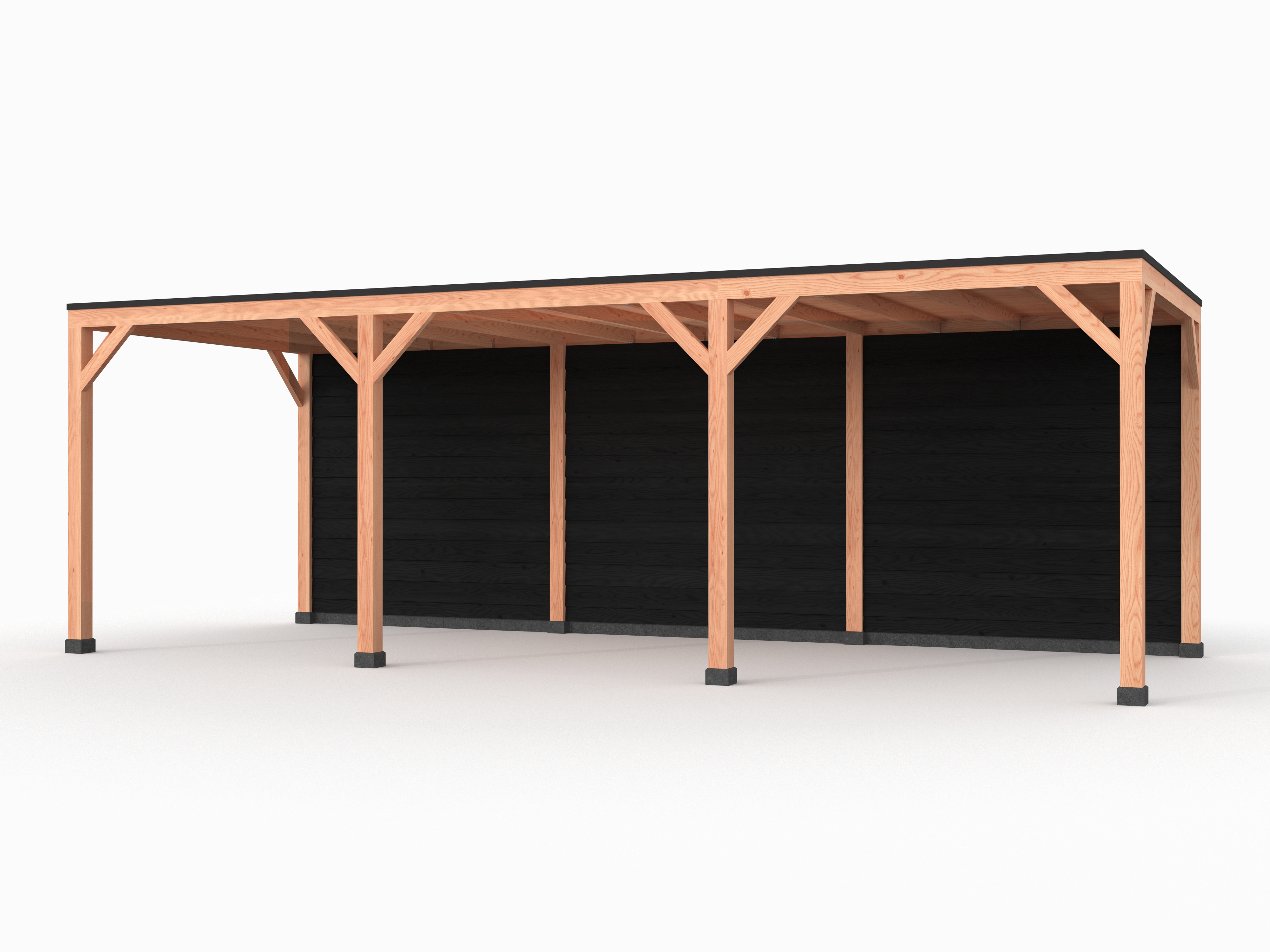 Douglas overkapping, 750 x 300, met zwarte achterwand, Westwood Solo - Afbeelding 1